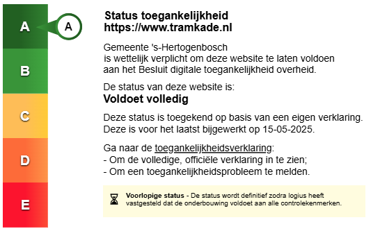 Labels status A Toegankelijkheid Tramkade